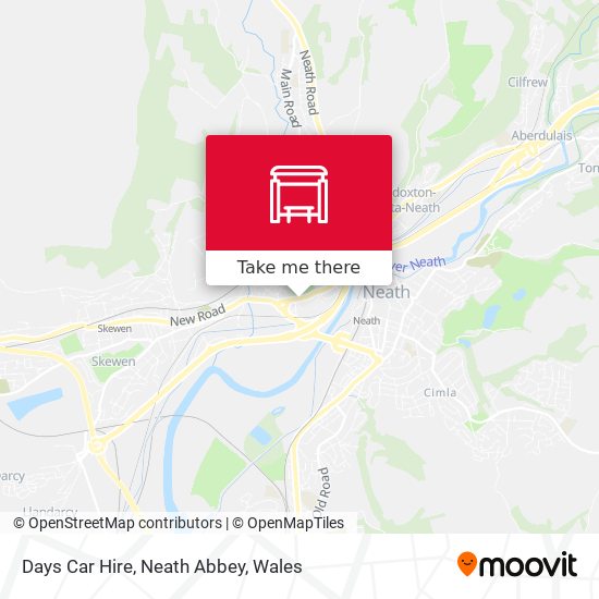 Days Car Hire, Neath Abbey map