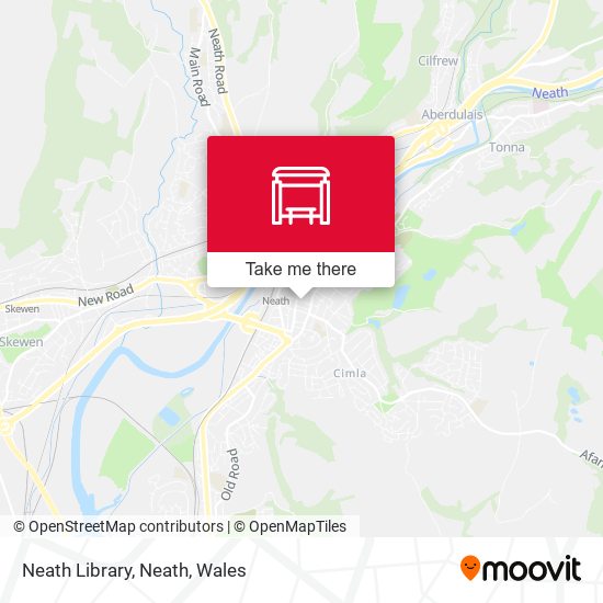 Neath Library, Neath map