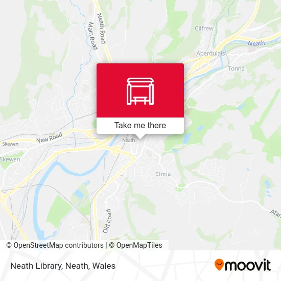 Neath Library, Neath map