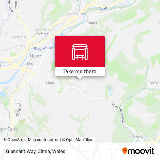 Glannant Way, Cimla map