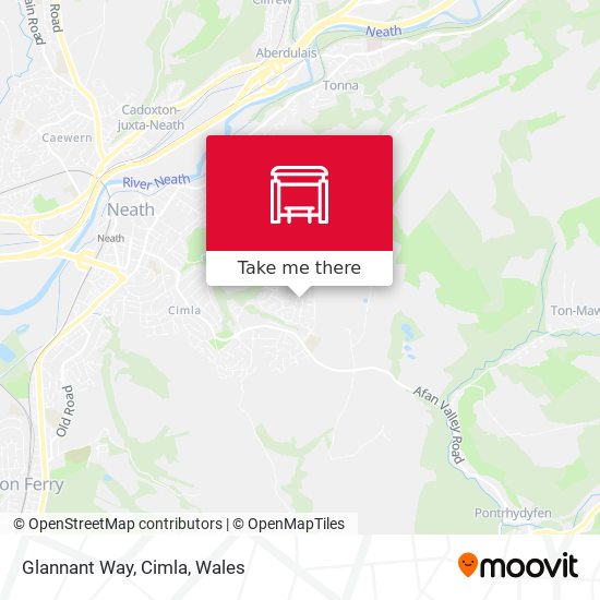 Glannant Way, Cimla map