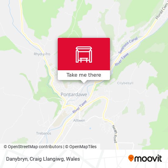 Danybryn, Craig Llangiwg map