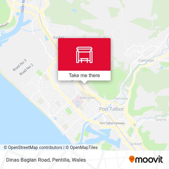 Dinas Baglan Road, Pentilla map