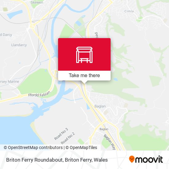 Briton Ferry Roundabout, Briton Ferry map