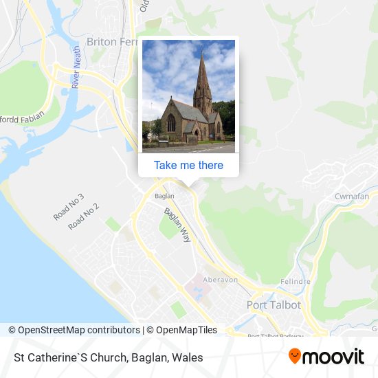 St Catherine`S Church, Baglan map