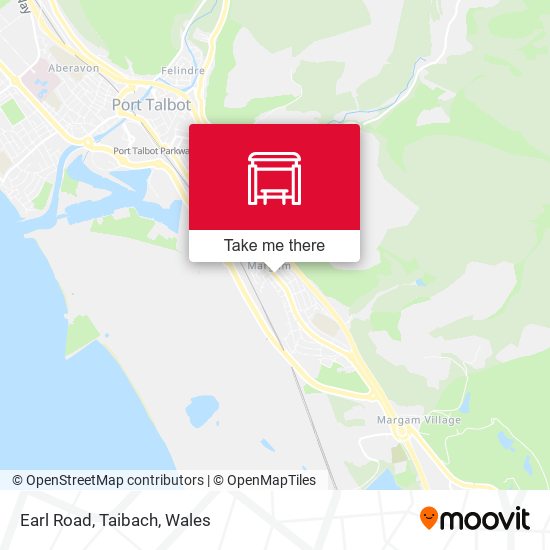 Earl Road, Taibach map