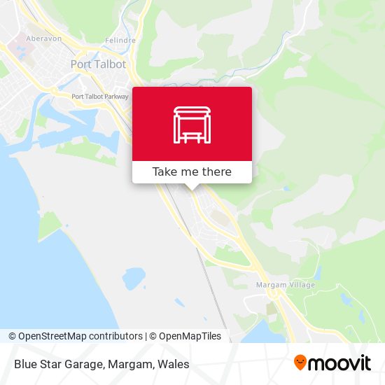 Blue Star Garage, Margam map