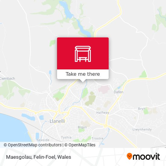 Maesgolau, Felin-Foel map