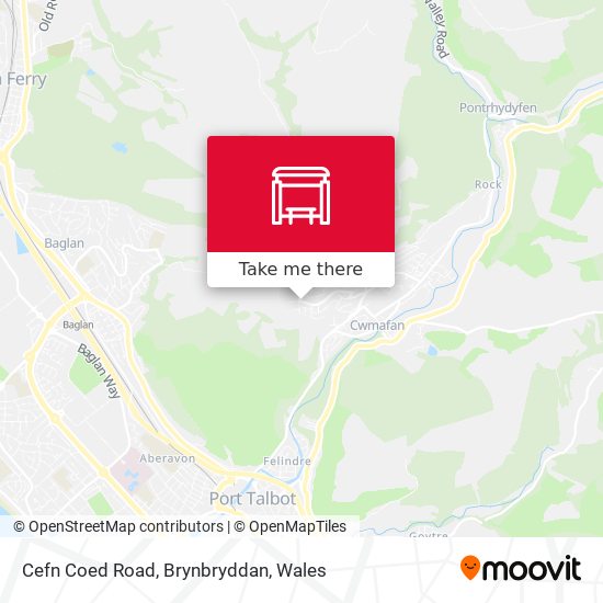 Cefn Coed Road, Brynbryddan map