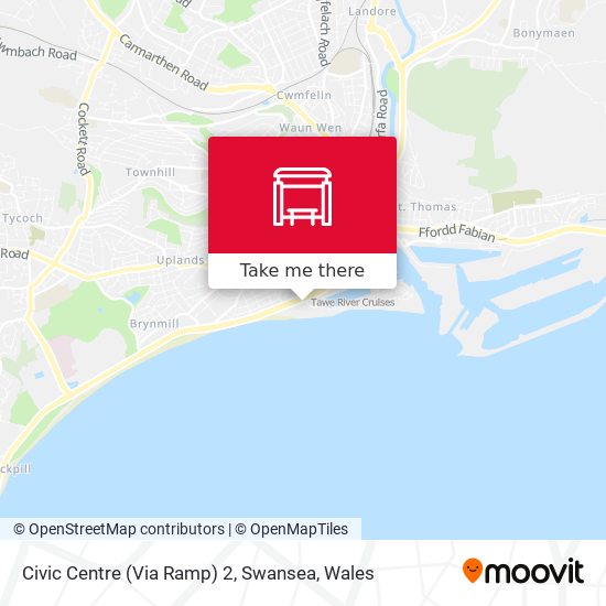 Civic Centre (Via Ramp) 2, Swansea map