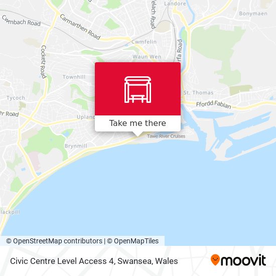 Civic Centre Level Access 4, Swansea map