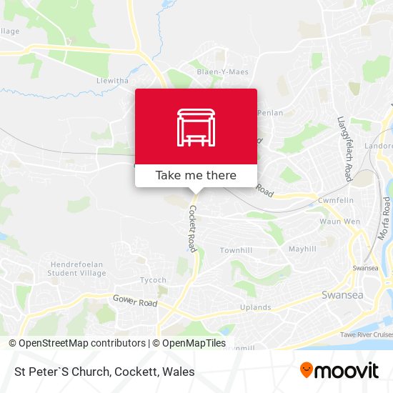 St Peter`S Church, Cockett map
