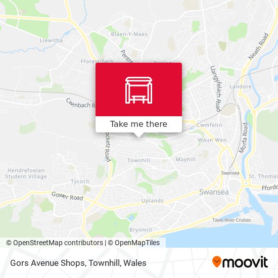 Gors Avenue Shops, Townhill map