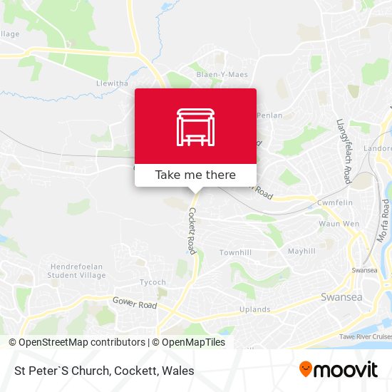 St Peter`S Church, Cockett map