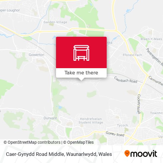 Caer-Gynydd Road Middle, Waunarlwydd map