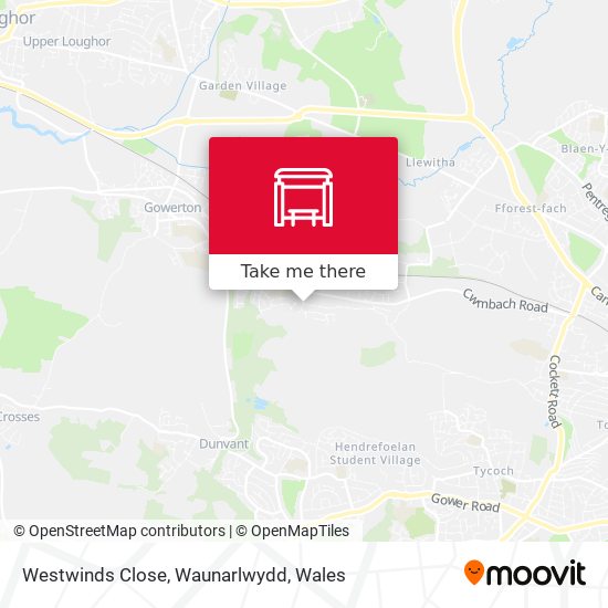 Westwinds Close, Waunarlwydd map