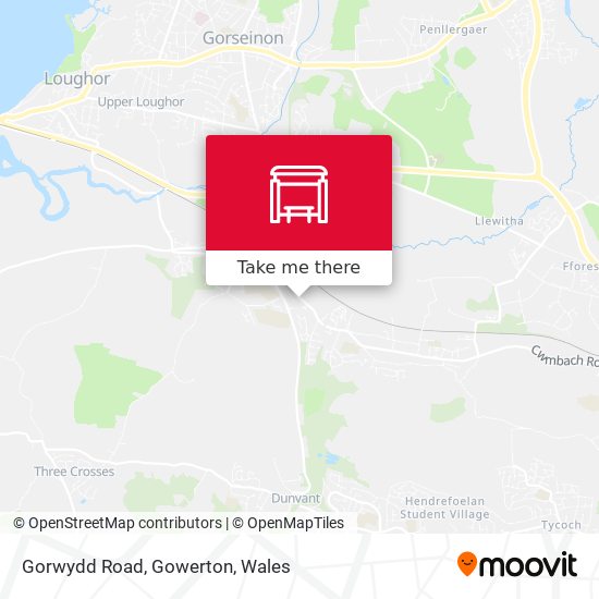 Gorwydd Road, Gowerton map