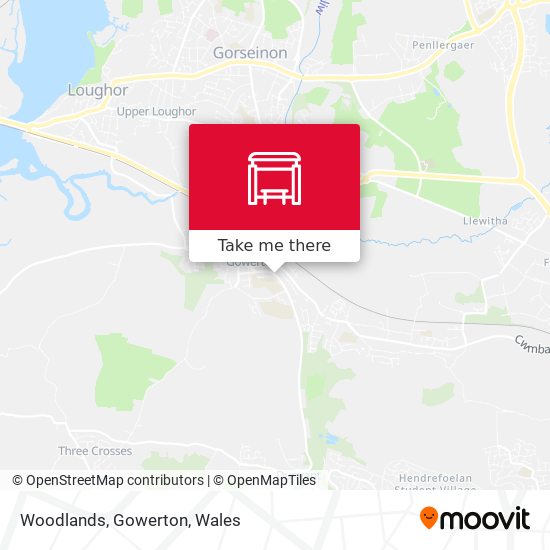 Woodlands, Gowerton map