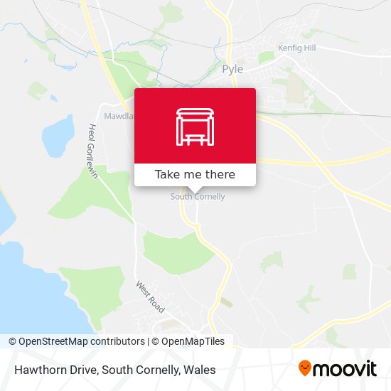 Hawthorn Drive, South Cornelly map