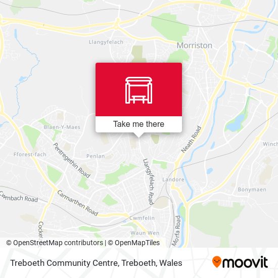 Treboeth Community Centre, Treboeth map