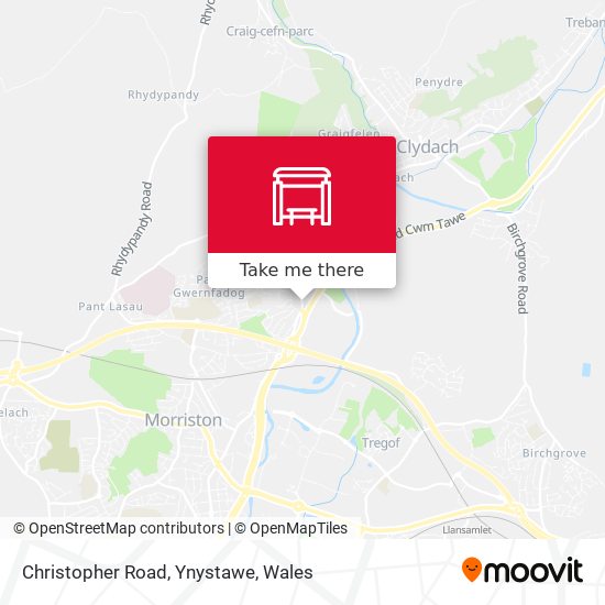 Christopher Road, Ynystawe map