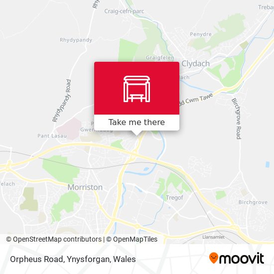 Orpheus Road, Ynysforgan map
