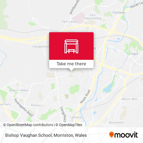 Bishop Vaughan School, Morriston map