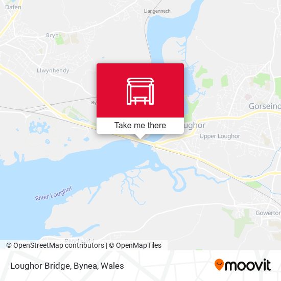 Loughor Bridge, Bynea map