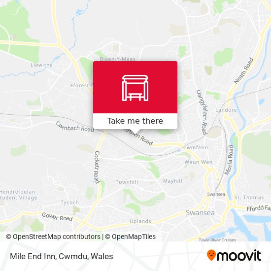 Mile End Inn, Cwmdu map