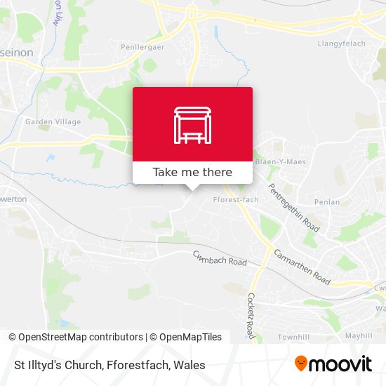 St Illtyd's Church, Fforestfach map