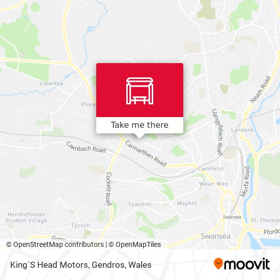King`S Head Motors, Gendros map