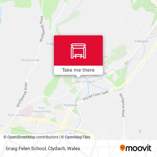 Graig Felen School, Clydach map