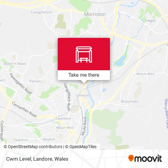 Cwm Level, Landore map