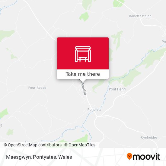 Maesgwyn, Pontyates map