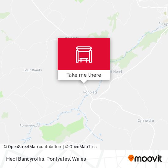 Heol Bancyroffis, Pontyates map