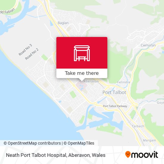 Neath Port Talbot Hospital, Aberavon map