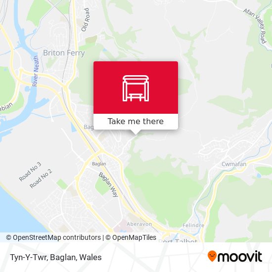 Tyn-Y-Twr, Baglan map