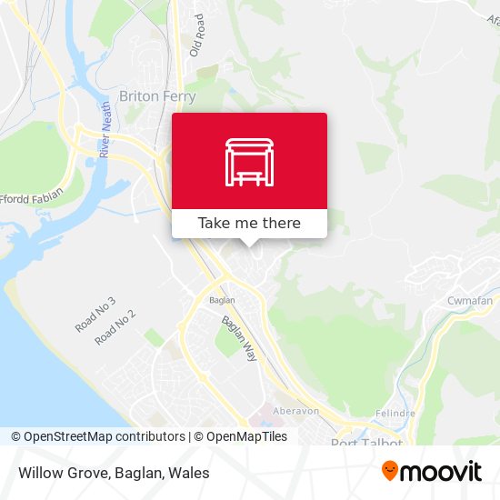 Willow Grove, Baglan map