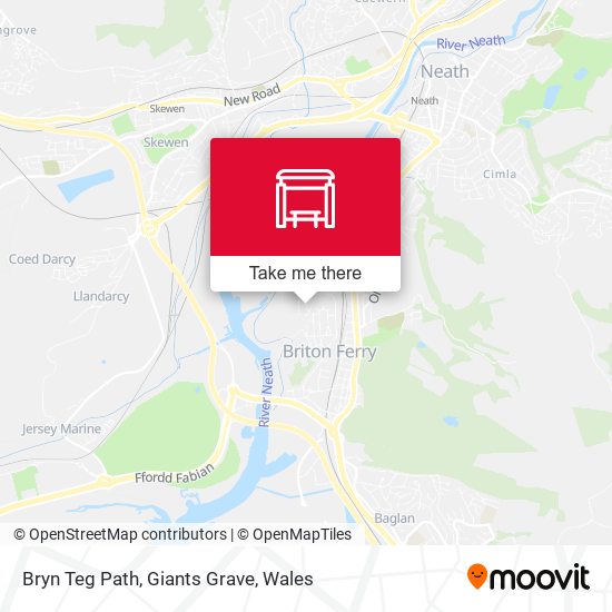 Bryn Teg Path, Giants Grave map
