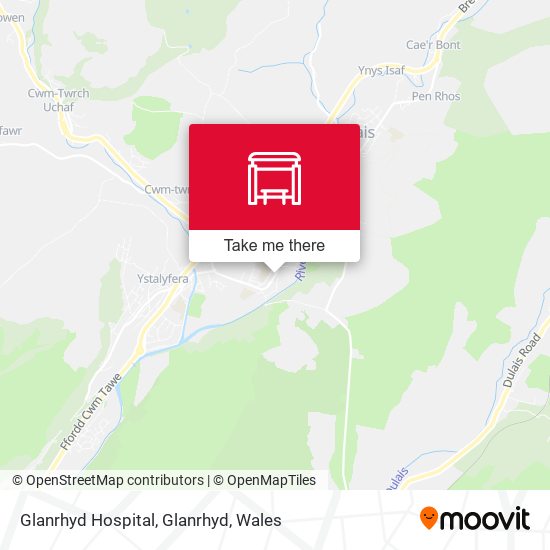 Glanrhyd Hospital, Glanrhyd map