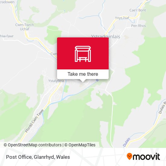 Post Office, Glanrhyd map