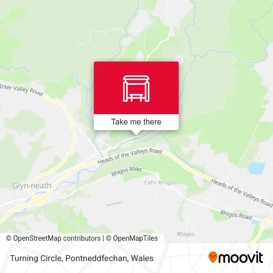 Turning Circle, Pontneddfechan map