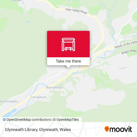 Glynneath Library, Glynneath map