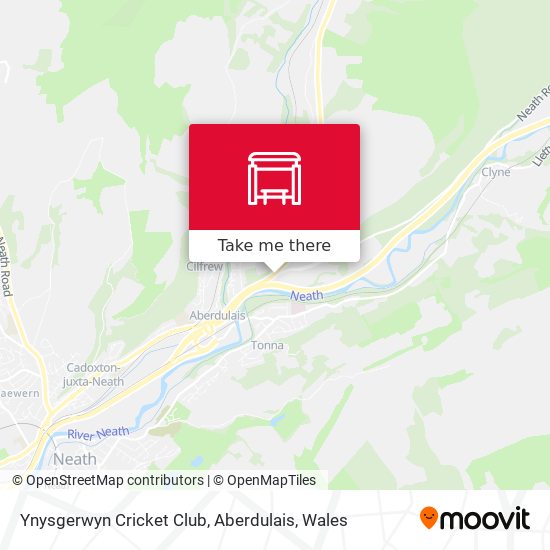 Ynysgerwyn Cricket Club, Aberdulais map