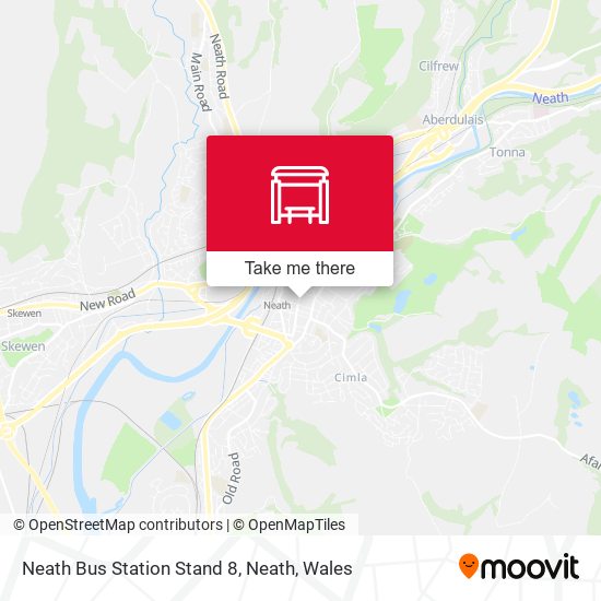 Neath Bus Station Stand 8, Neath map