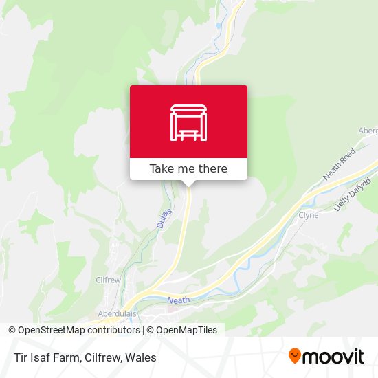 Tir Isaf Farm, Cilfrew map