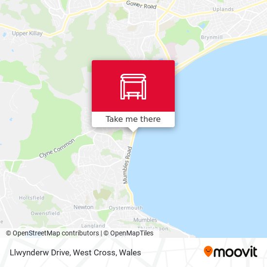 Llwynderw Drive, West Cross map