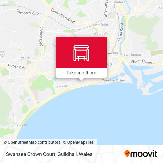 Swansea Crown Court, Guildhall map