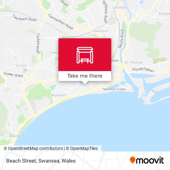Beach Street, Swansea map