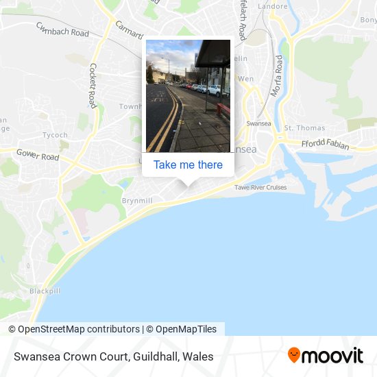 Swansea Crown Court, Guildhall map